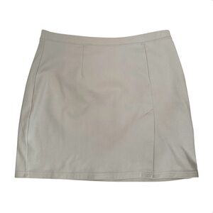 Express Beige A-line Side Slit Pull On Elastic Waist Mini Skirt WM SZ M